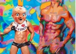 Baby Big Cocks Maskamorphic Gallery of Acrylic on canvas original art work by San Francisco / Atlanta gay male artist Donald Rizzo