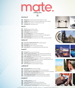 Mate Magizine table of contents page 1
