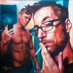 On My Way Fiction, Fantasy or Actuality Gallery of Acrylic on canvas original art work by San Francisco / Atlanta gay male artist Donald Rizzo